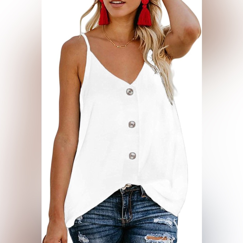 Women’s V-Neck Button Down Tank Top